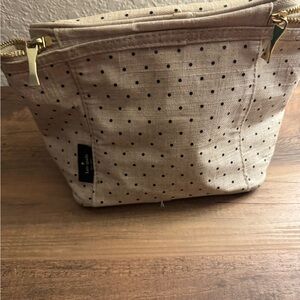 Kate Spade Tan Polka Dot Cosmetic Bag